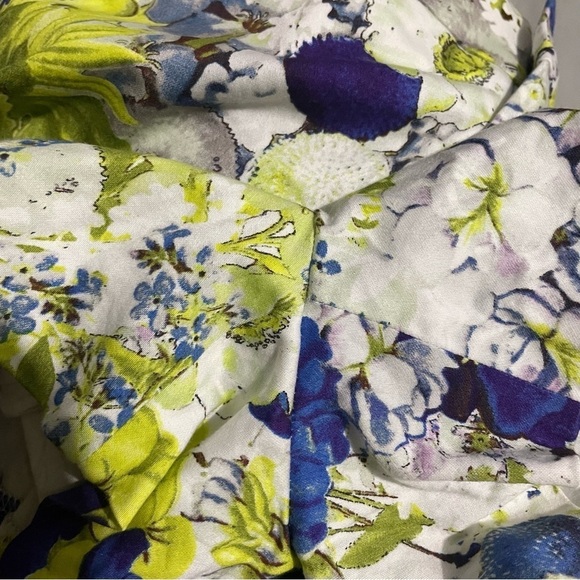 Zara Woman Cotton Blend Mixed Floral Print Chino Shorts - Picture 6 of 6